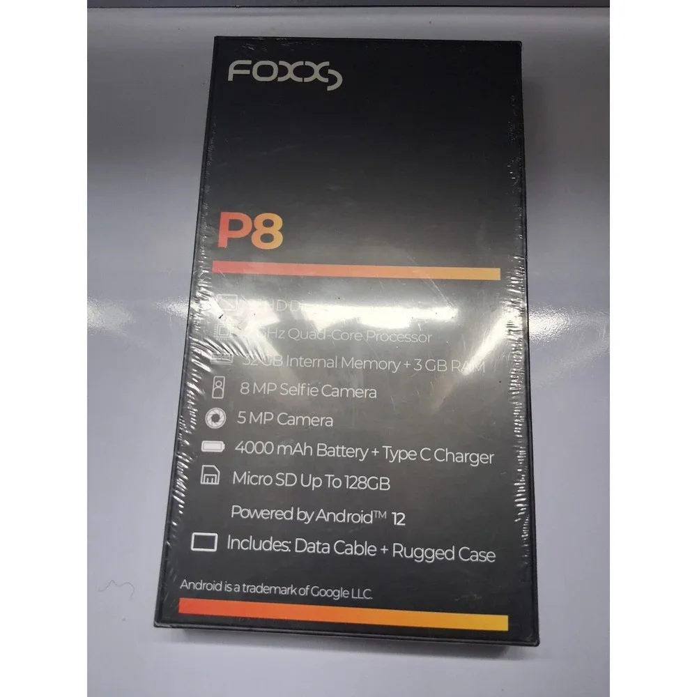 Foxx P8 Smartphone 32GB 3GB RAM Android 12 Maxsip Telecom Black New Sealed